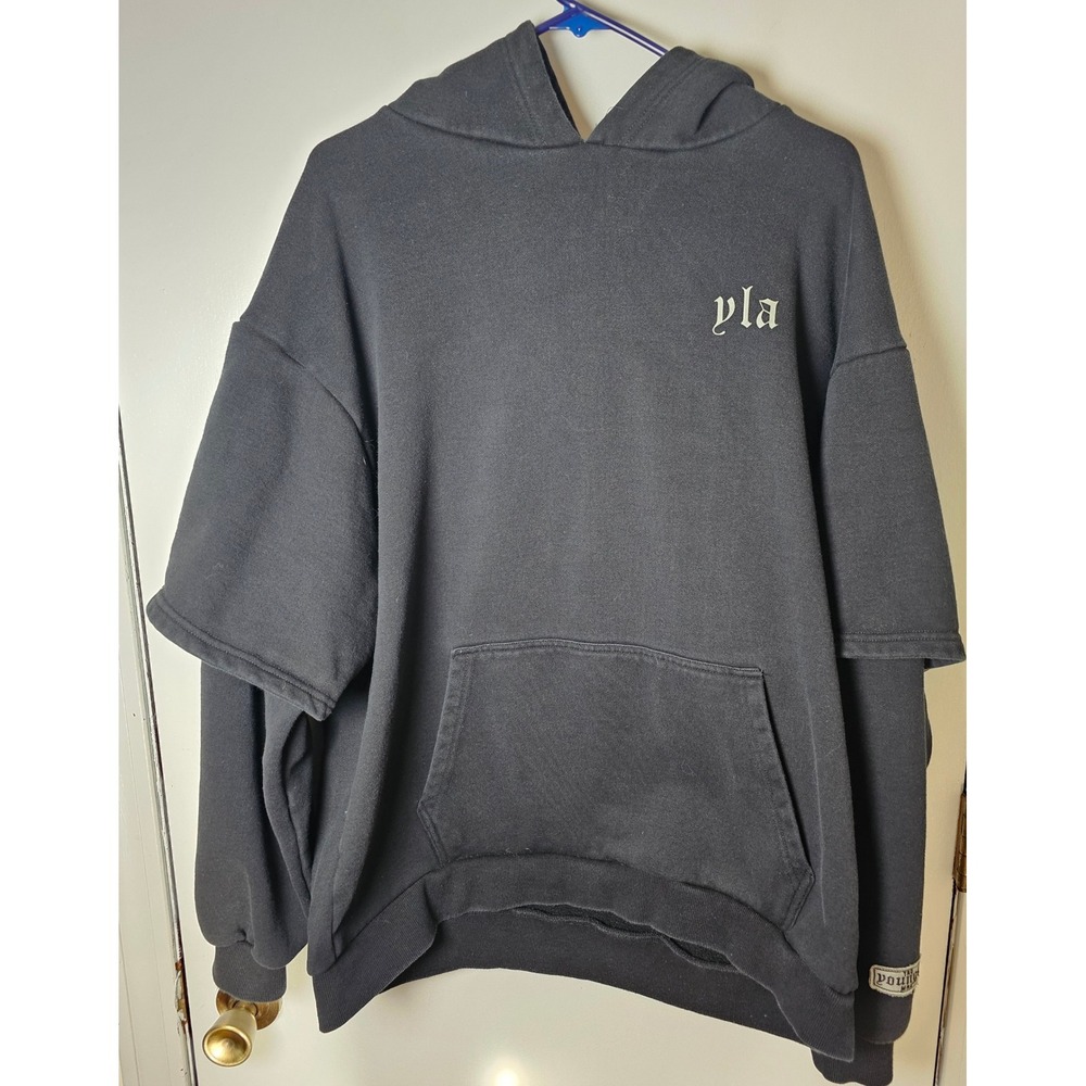 YoungLA Womens Urban Layer Oversized Hoodie Black Size Large